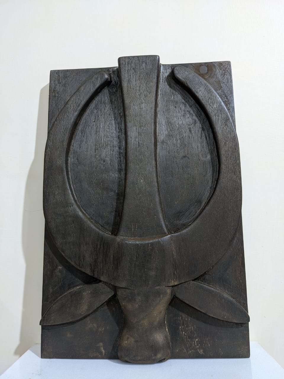 Exotic Naga Gamari Wood Panel Mithun Head Design