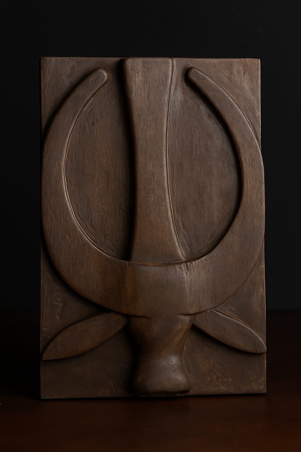 Exotic Naga Gamari Wood Panel Mithun Head Design