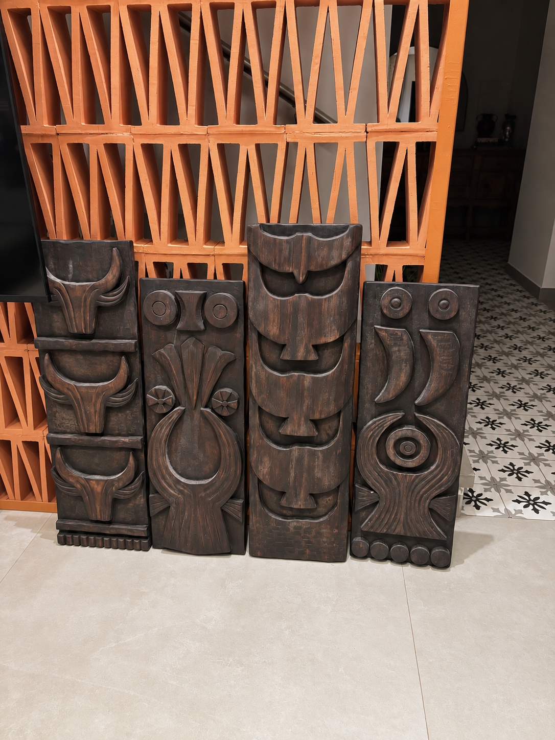 Exotic Naga Gamari Wood Medium Size Panels (Set of 4)