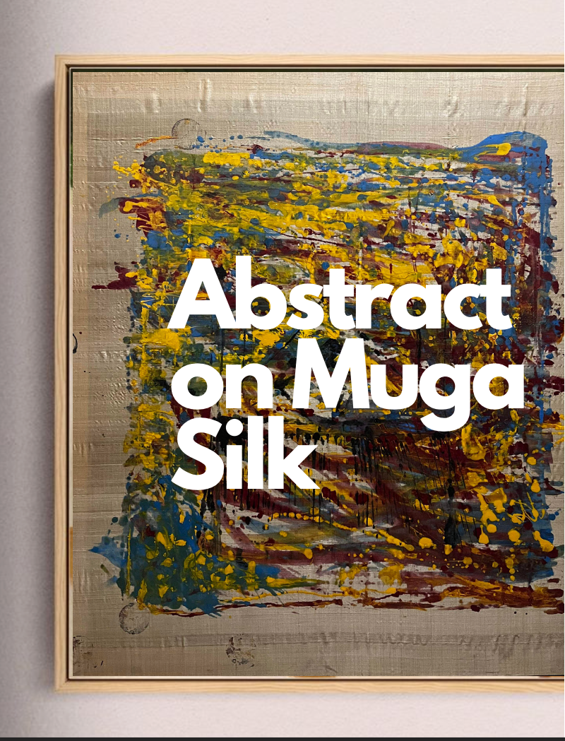 Abstract on Muga Silk Canvas