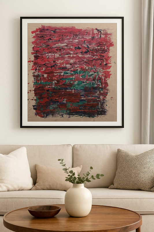 Abstract on Muga Silk Canvas