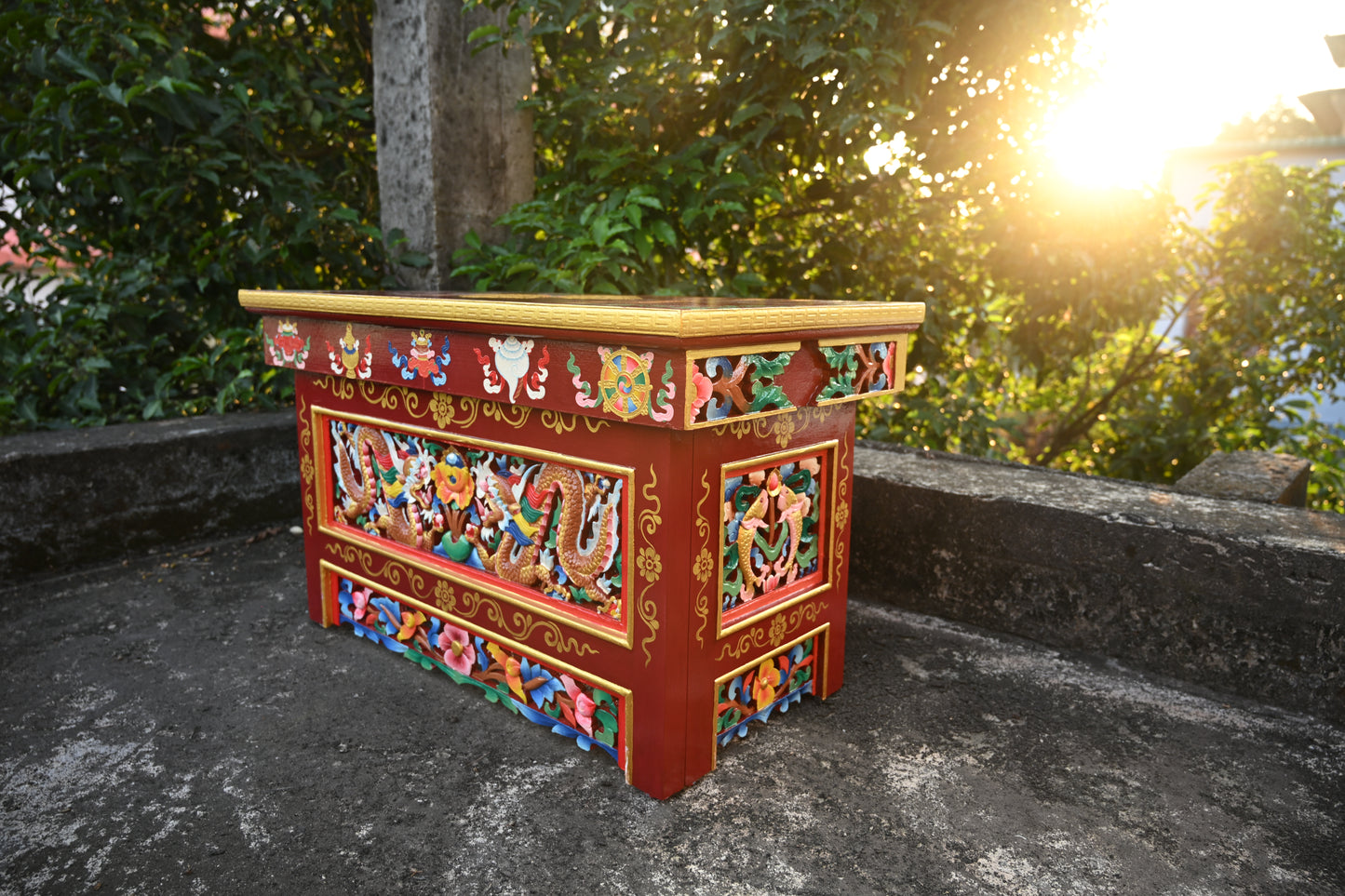 Sikkimese Choktse [Handcrafted Wooden Table]