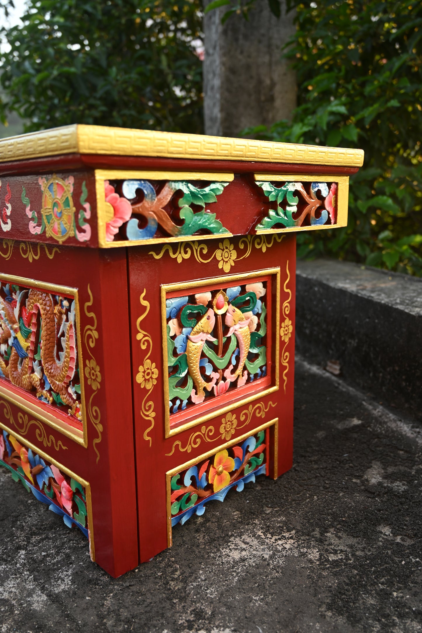 Sikkimese Choktse [Handcrafted Wooden Table]