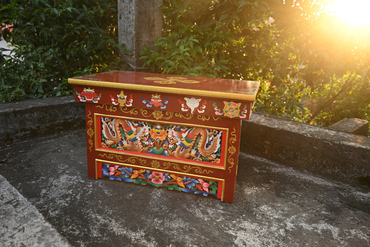 Sikkimese Choktse [Handcrafted Wooden Table]