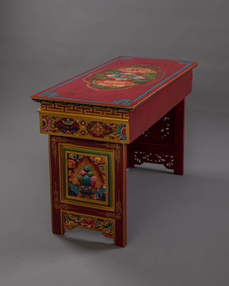 Sikkimese Choktse [Handcrafted Wooden Table]