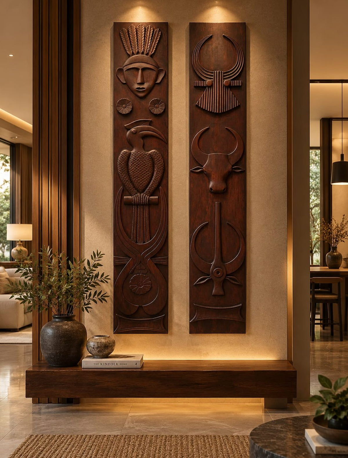 Exotic Naga Tall Wooden Panel [Pair]